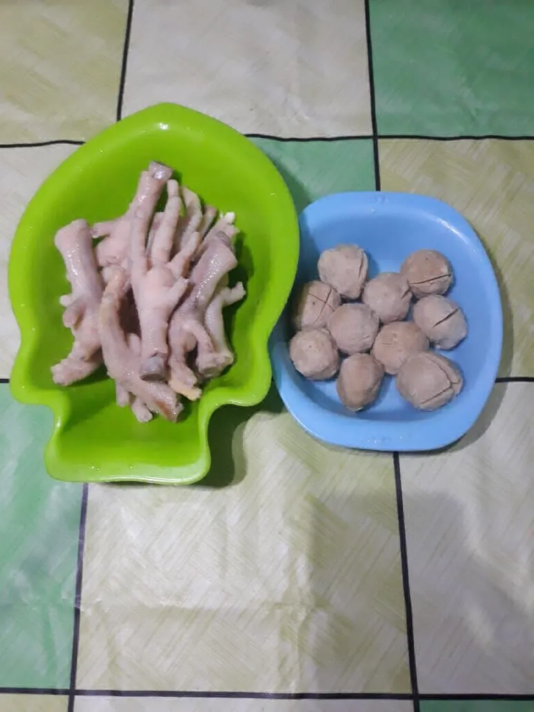 Step 1 Ceker Bakso Saos Tiram