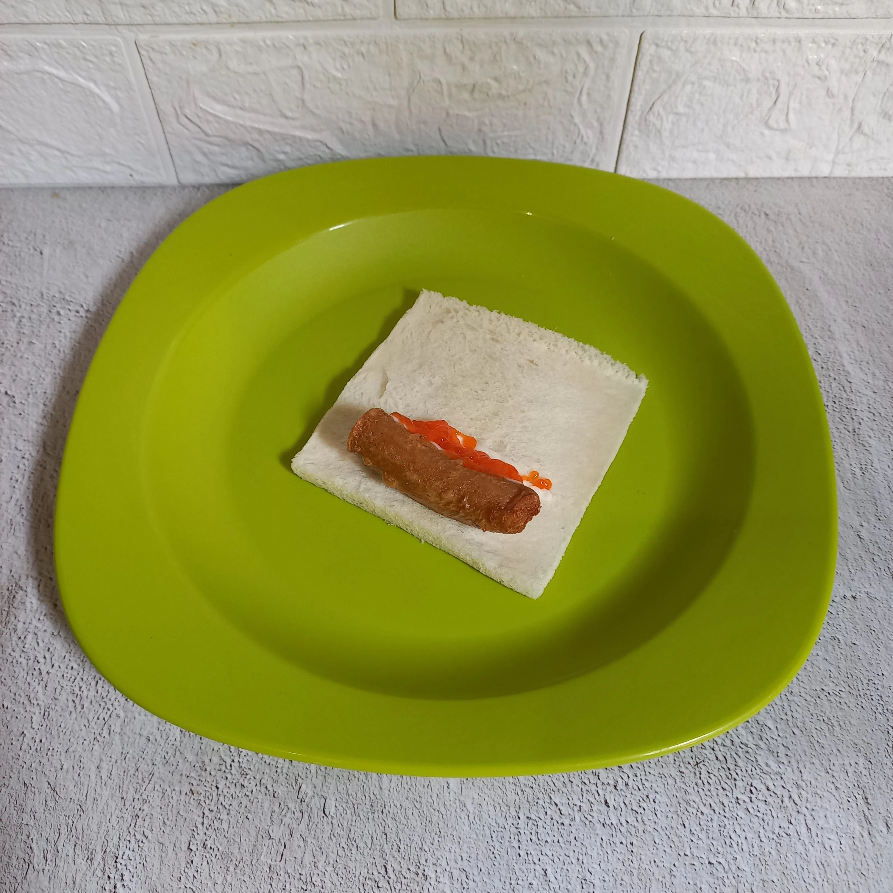 Step 2 Roti Bakar Isi Sosis Topping Nori