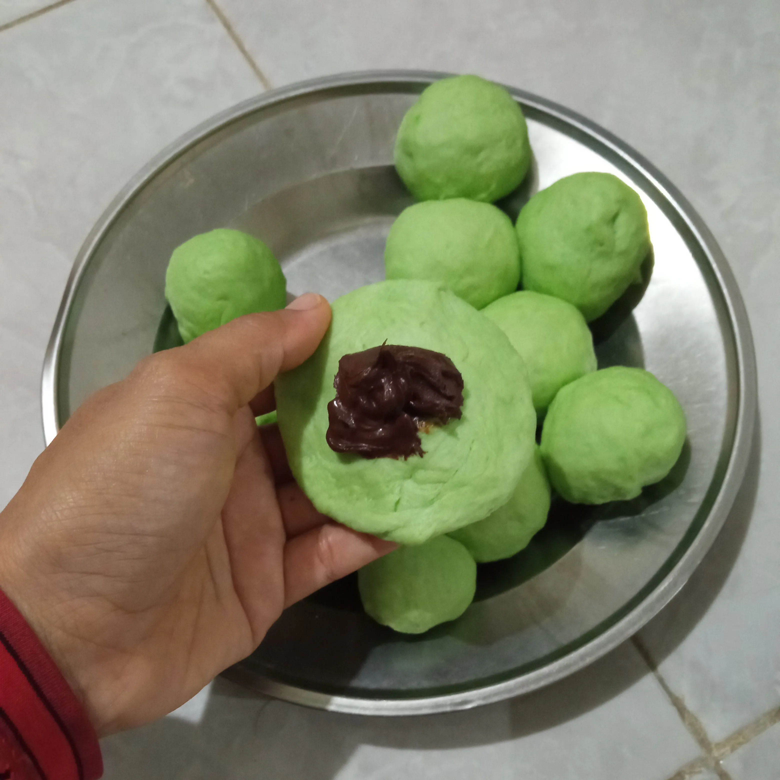Step 5 Bakpao Pandan Coklat