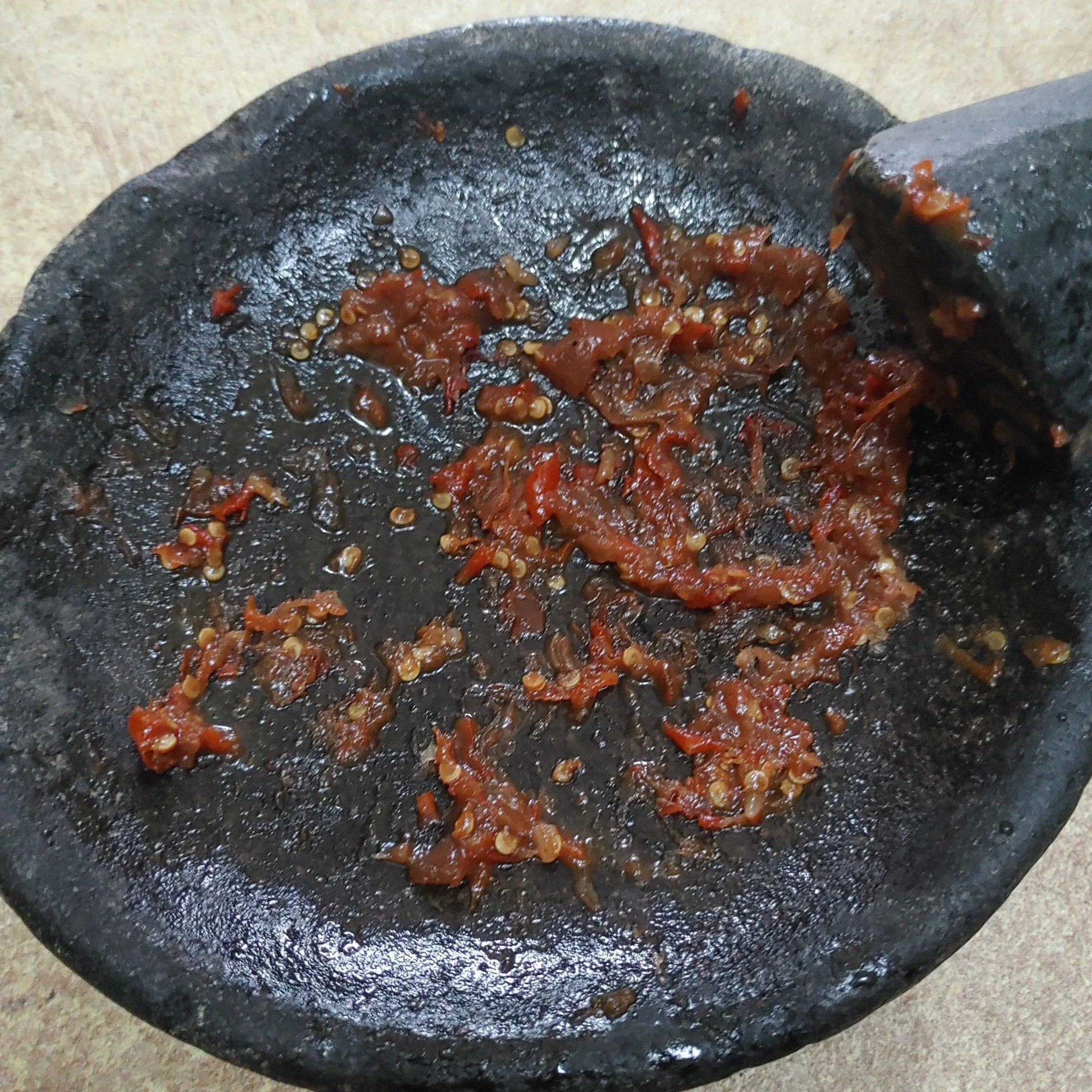 Step 2 Penyetan Ikan Asap dan Bunga Turi