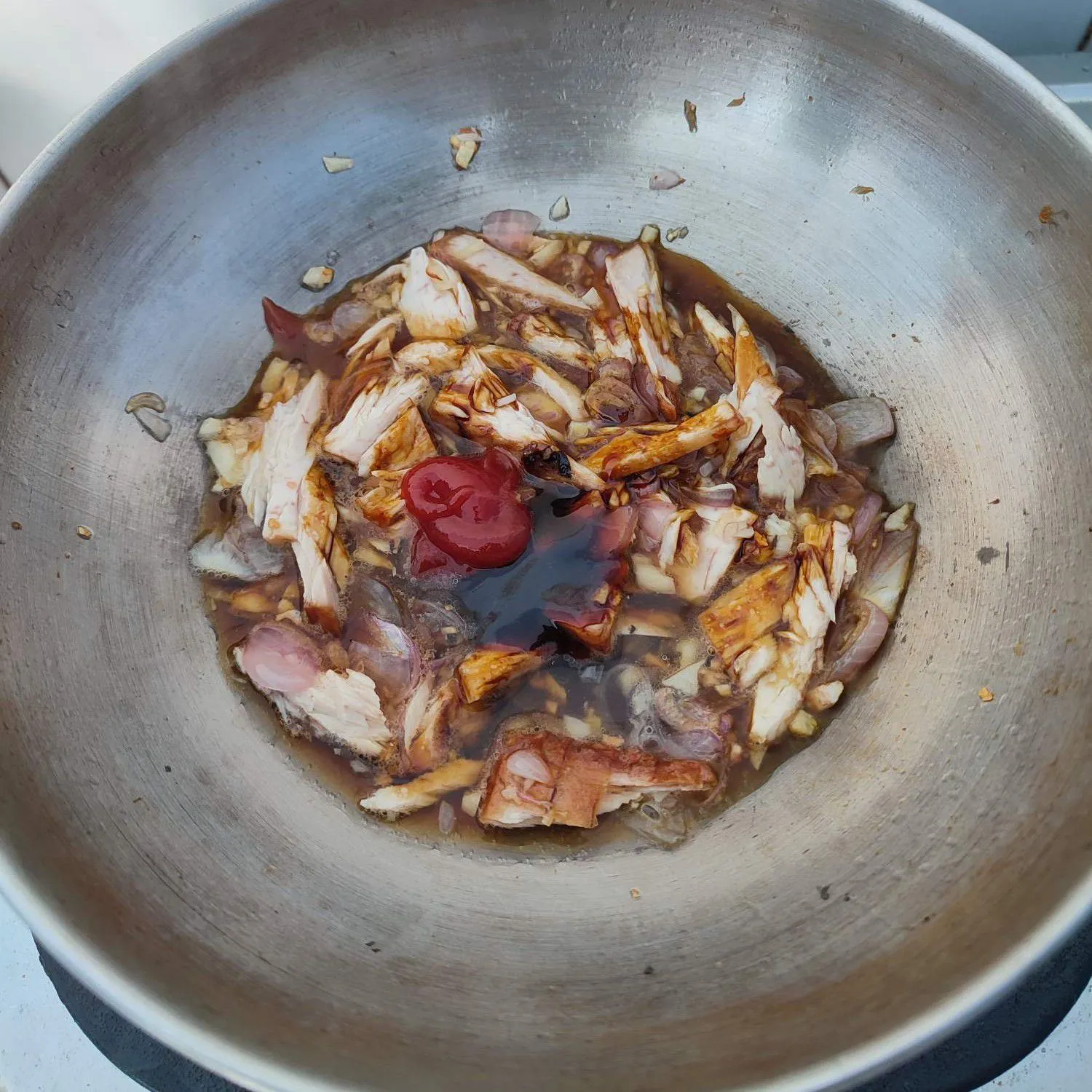 Step 4 Tongkol Suwir Saos Teriyaki