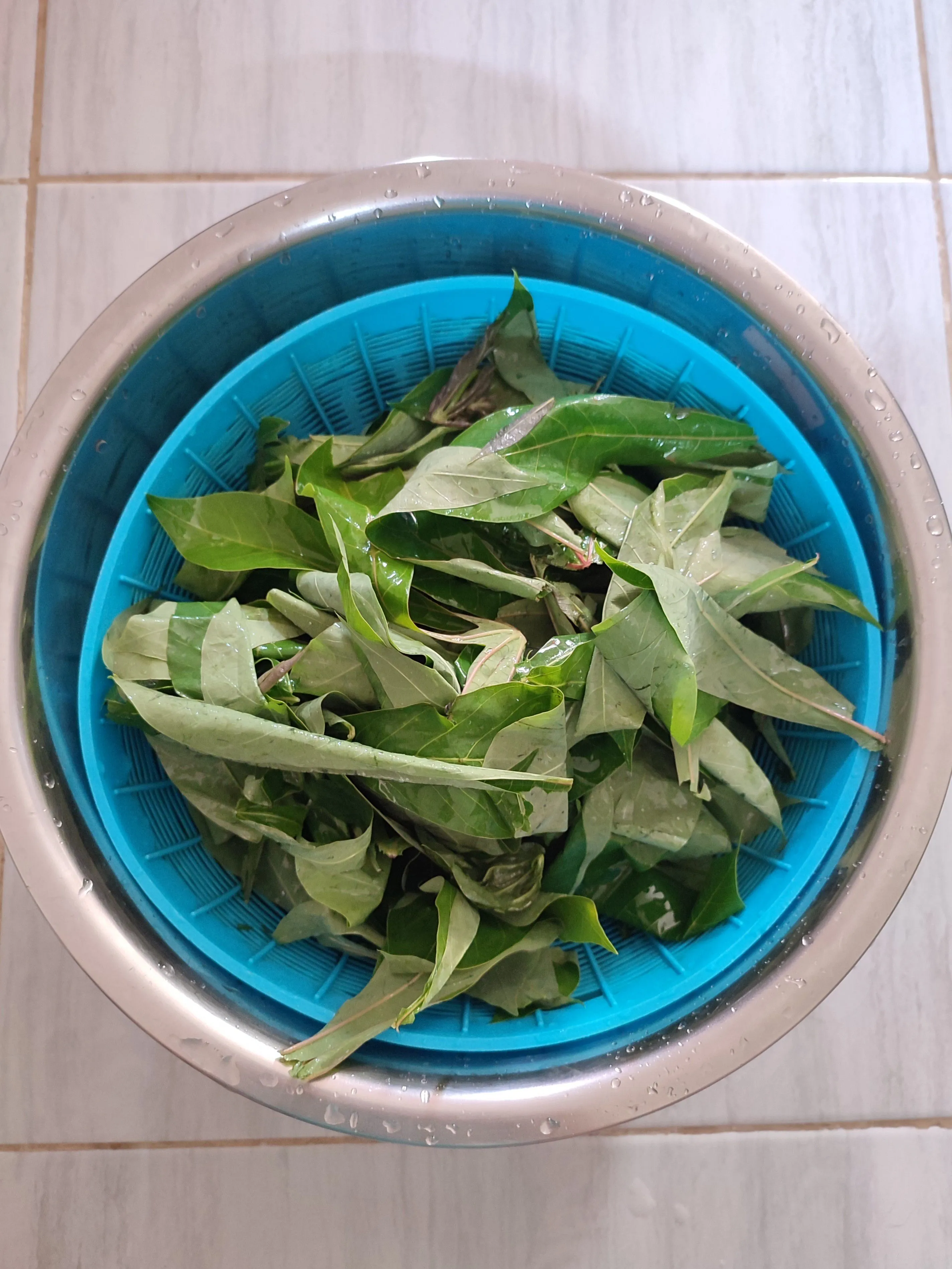 Step 1 Tumis Daun Ubi Teri Jengki