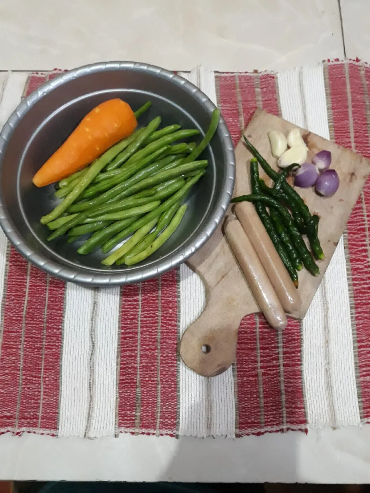 Step 1 Tumis Buncis Sosis Cabai Ijo
