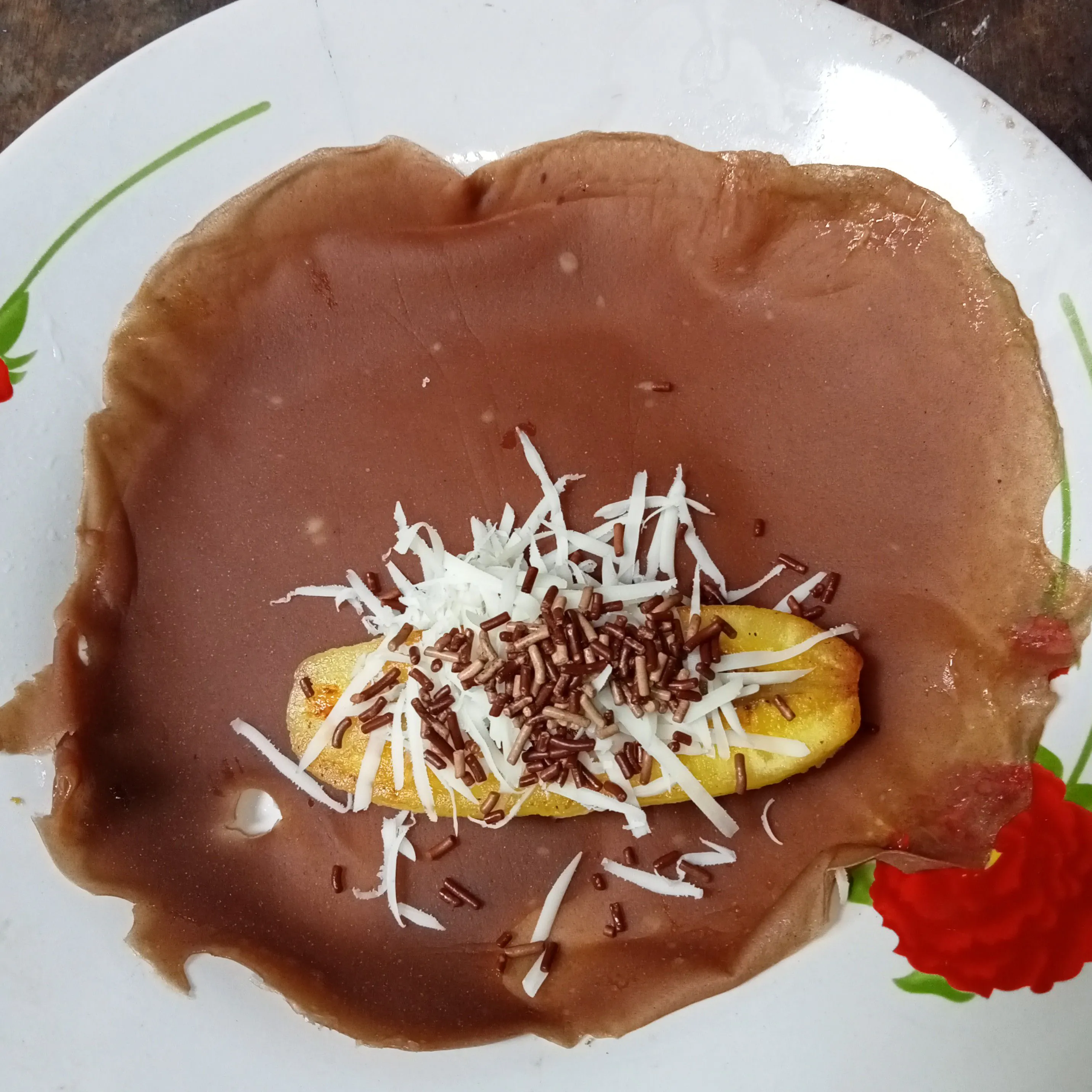 Step 5 Dadar Gulung Cokelat Pisang Keju