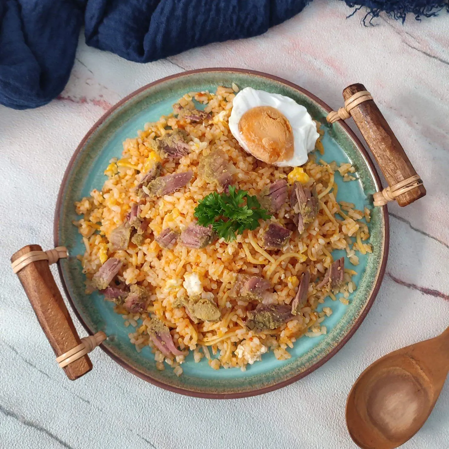 Step 7 Nasi Goreng Mawut Pedas Lauk Empal