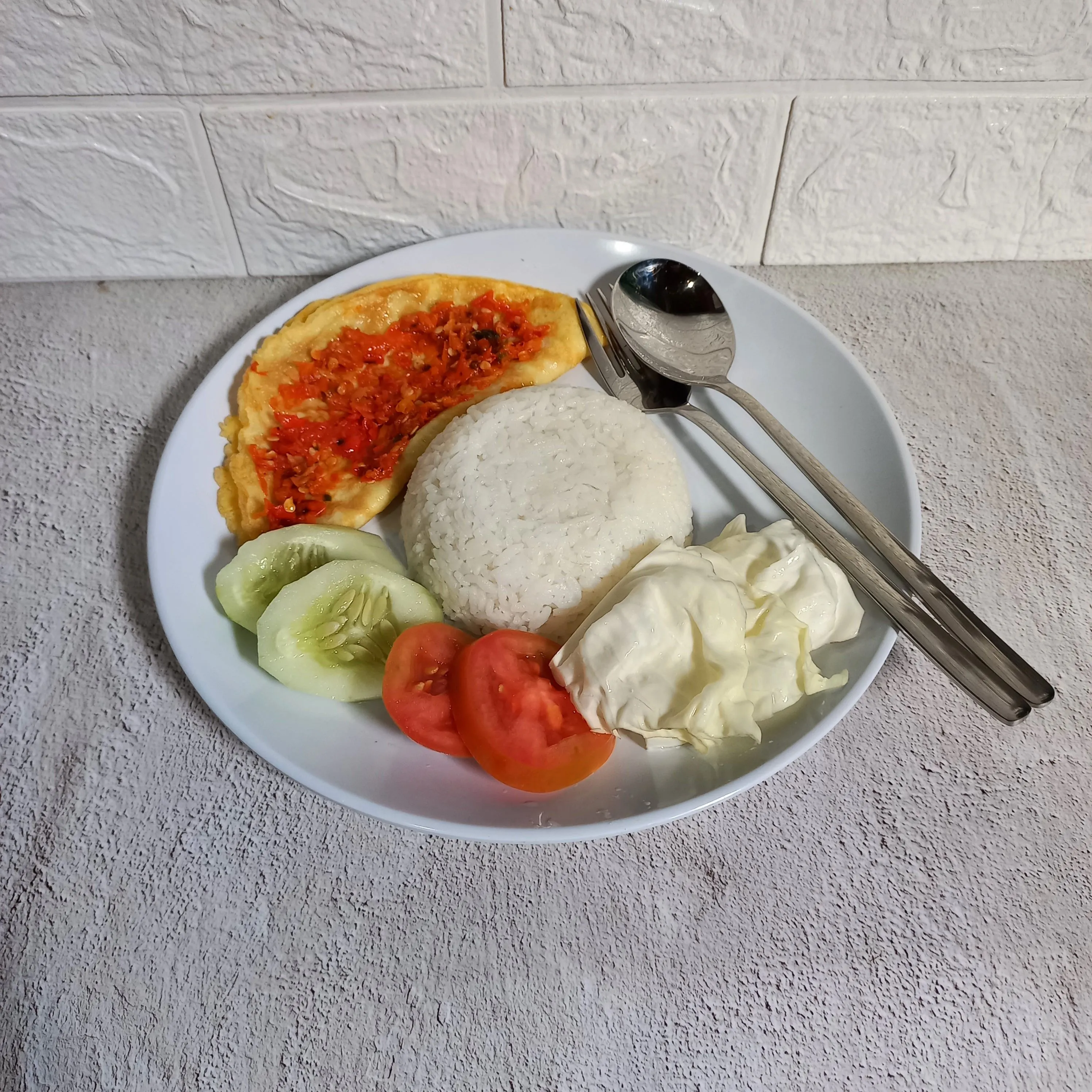 Step 6 Nasi Telur Geprek