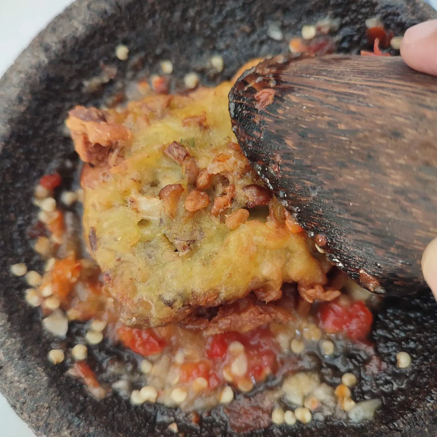 Step 8 Tempe Bongkel Geprek Sambal Bawang