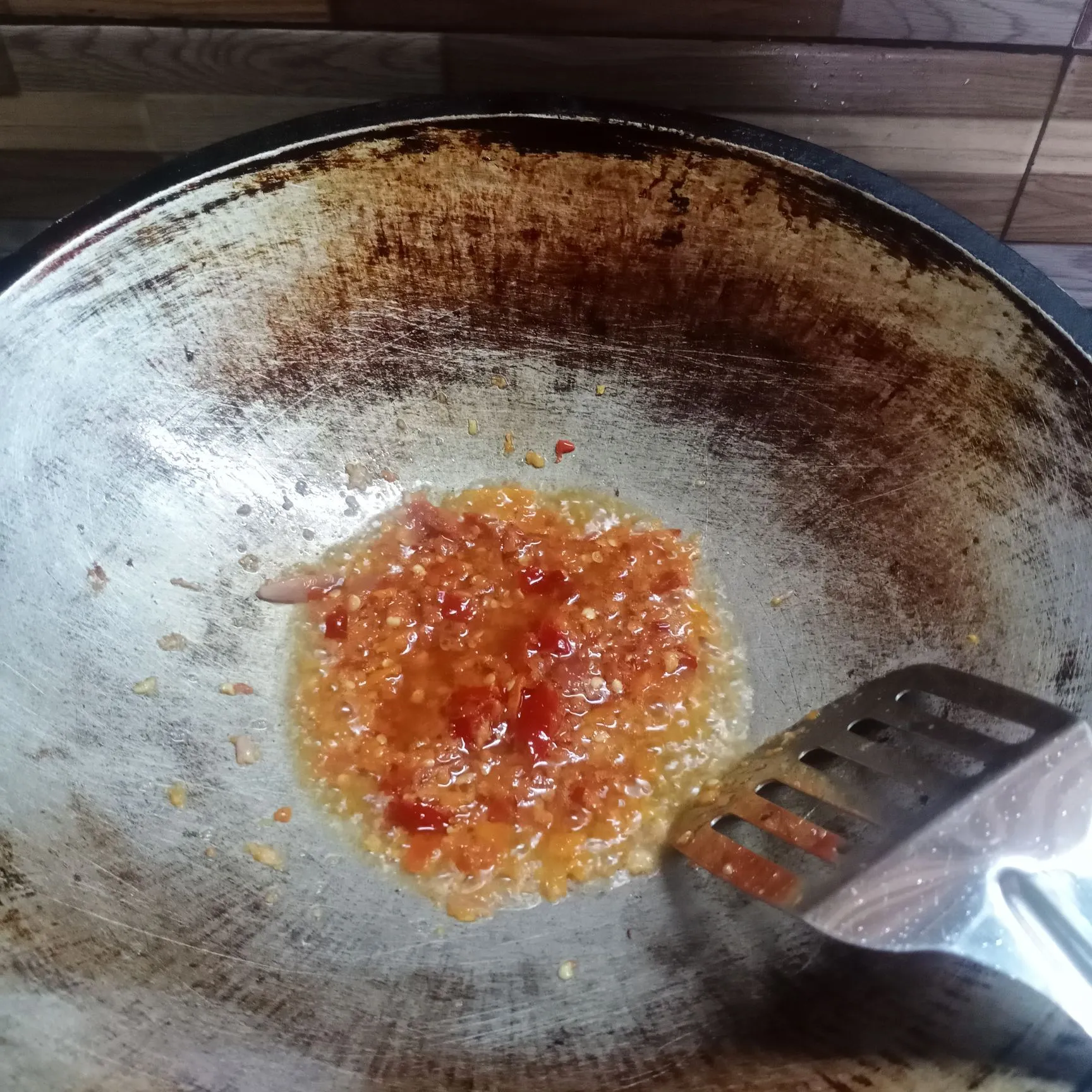 Step 3 Bunga Pepaya Tumis Rebon