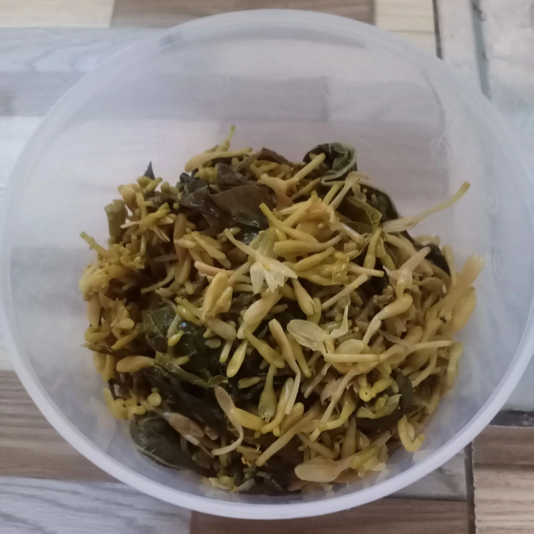 Step 1 Bunga Pepaya Tumis Rebon
