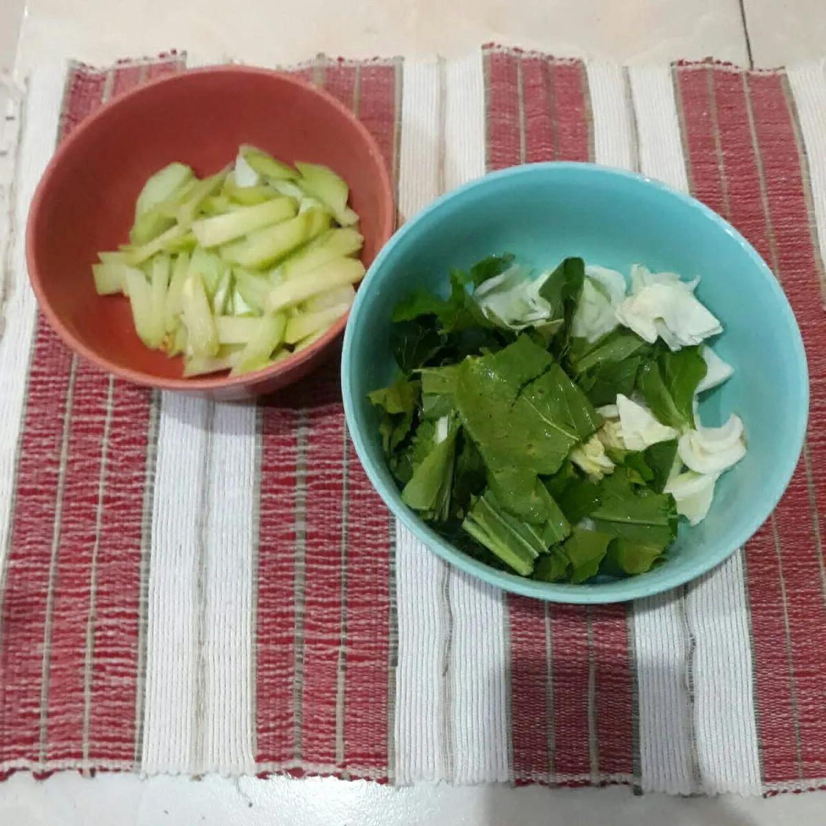 Step 1 Tumis Sawi Kol Labu Siam