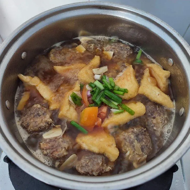 Step 8 Semur Bola Empal Daging Tahu Goreng