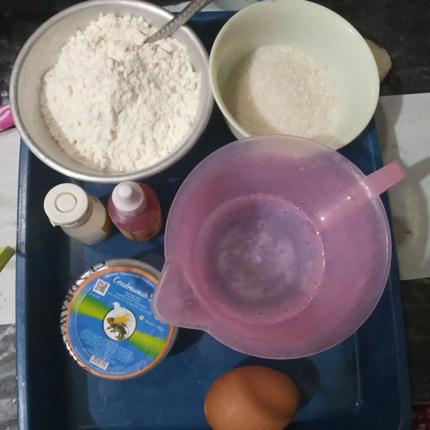 Step 1 Bolu Kukus Air Kelapa