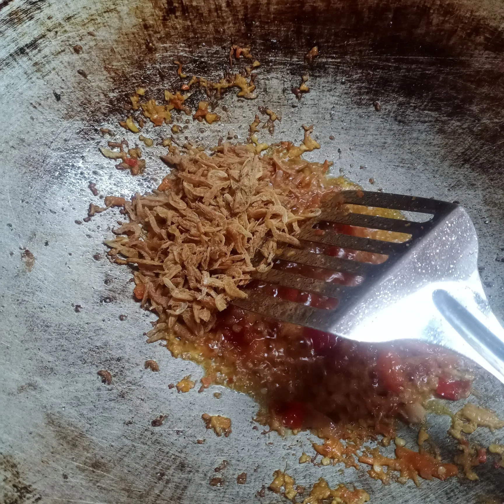 Step 4 Bunga Pepaya Tumis Rebon