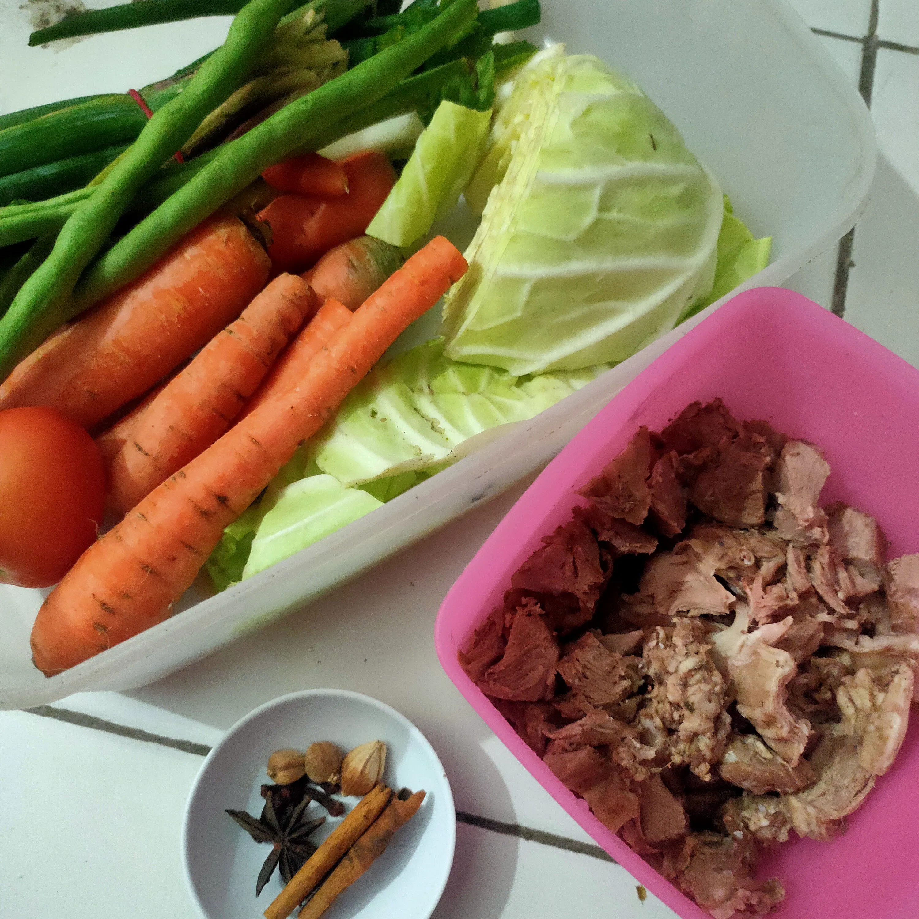 Step 1 Sop sayur daging kambing