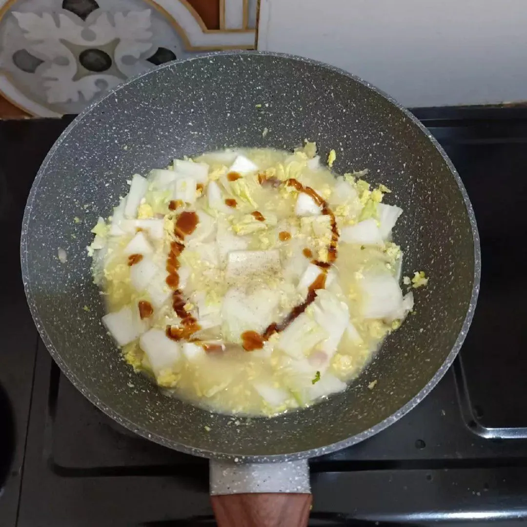 Step 5 Cah Sawi Putih Telur