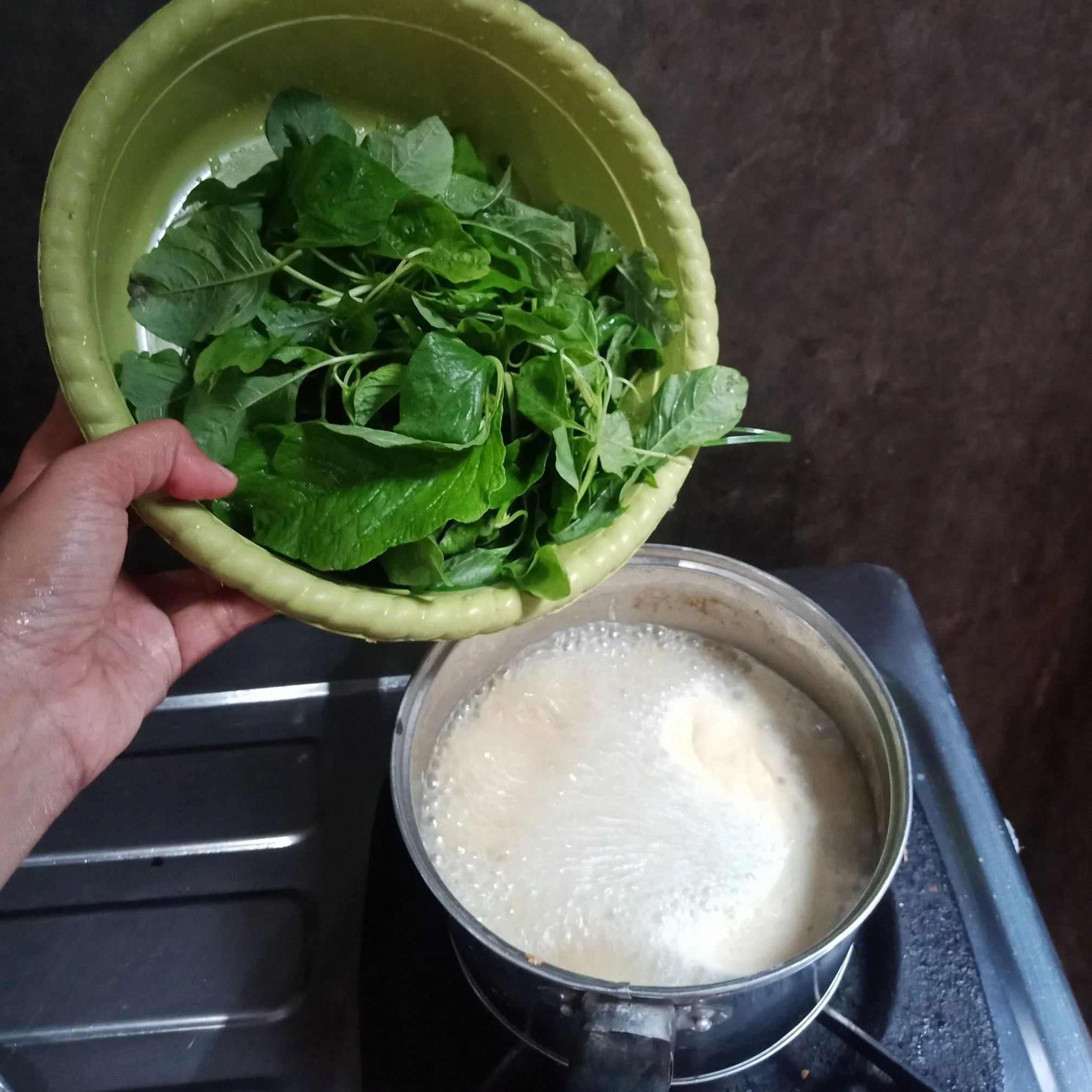 Step 4 Bobor bayam telur puyuh