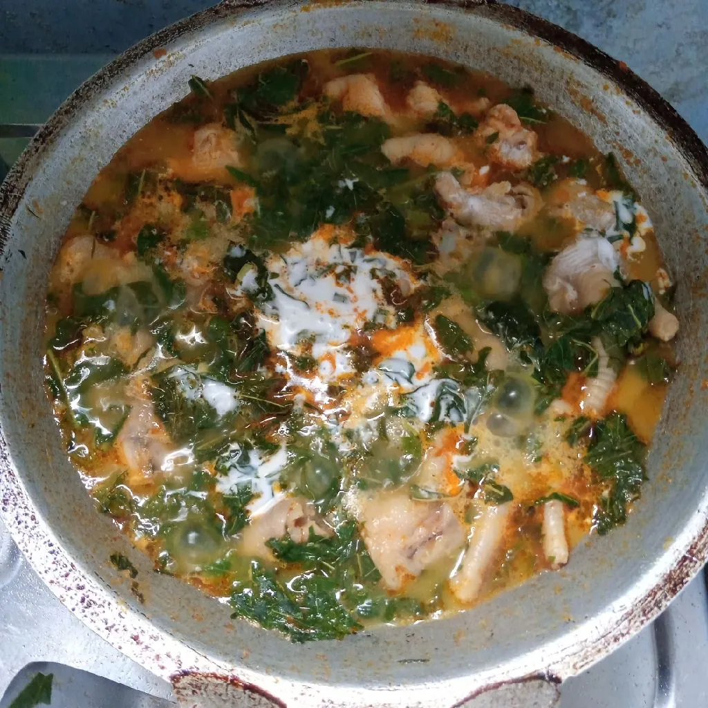 Step 5 Daun Singkong Ceker Kuah Santan