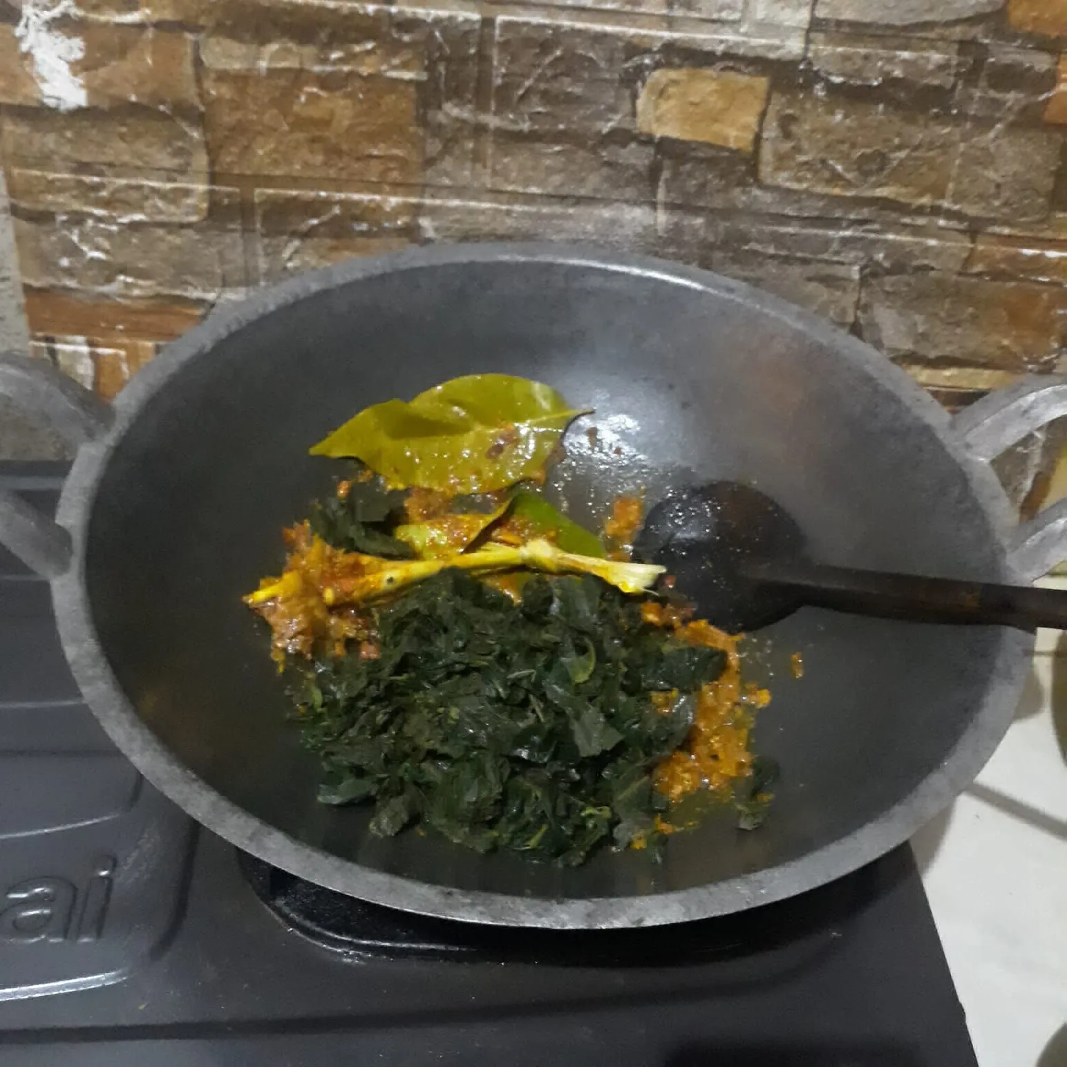 Step 3 Daun Singkong Kuah Santan