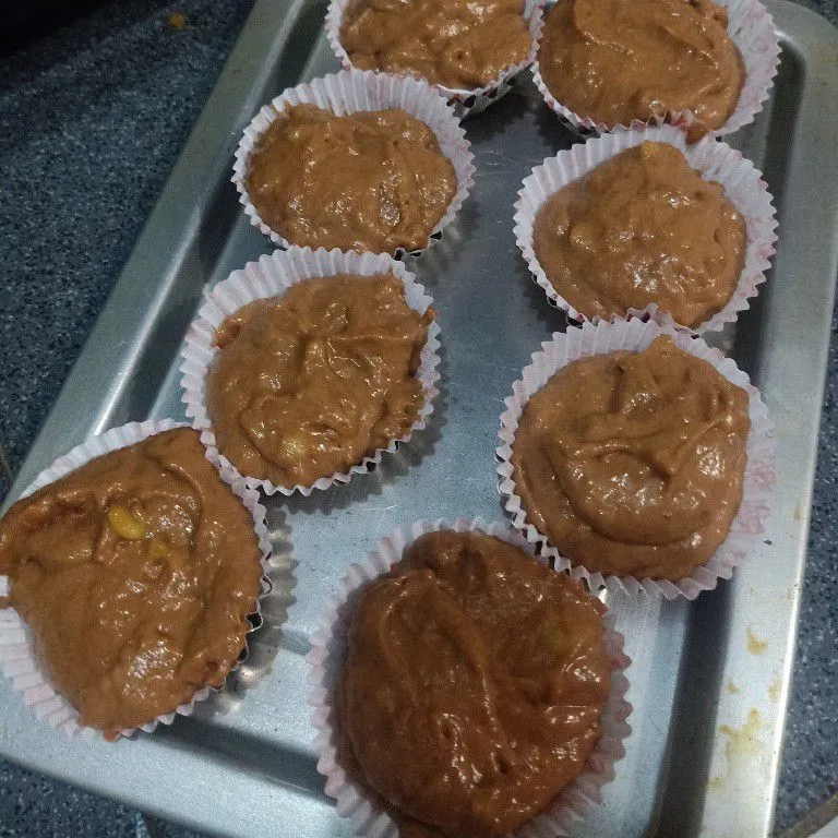 Step 5 Eggless Banana Muffin