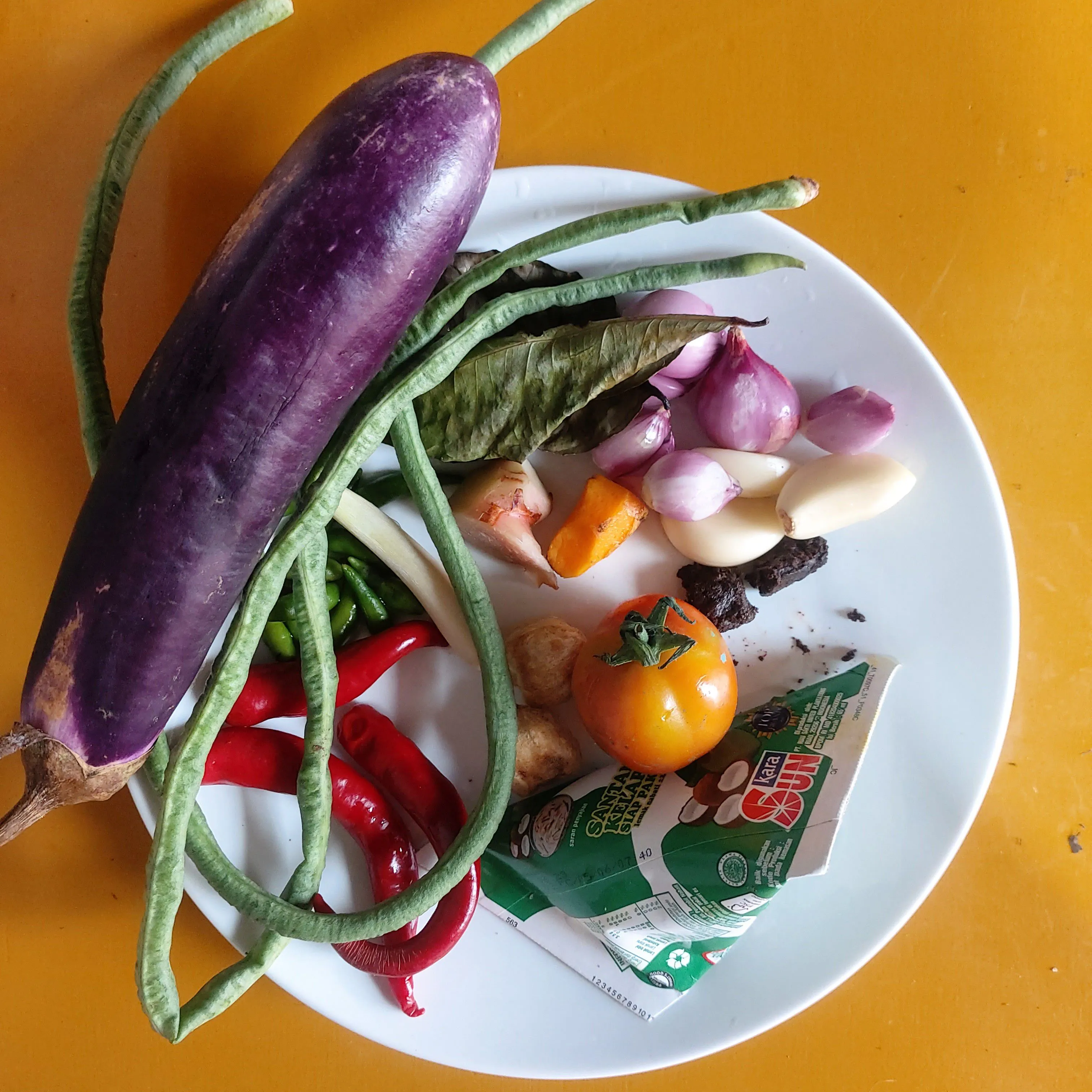 Step 1 sayur lodeh terong pedas