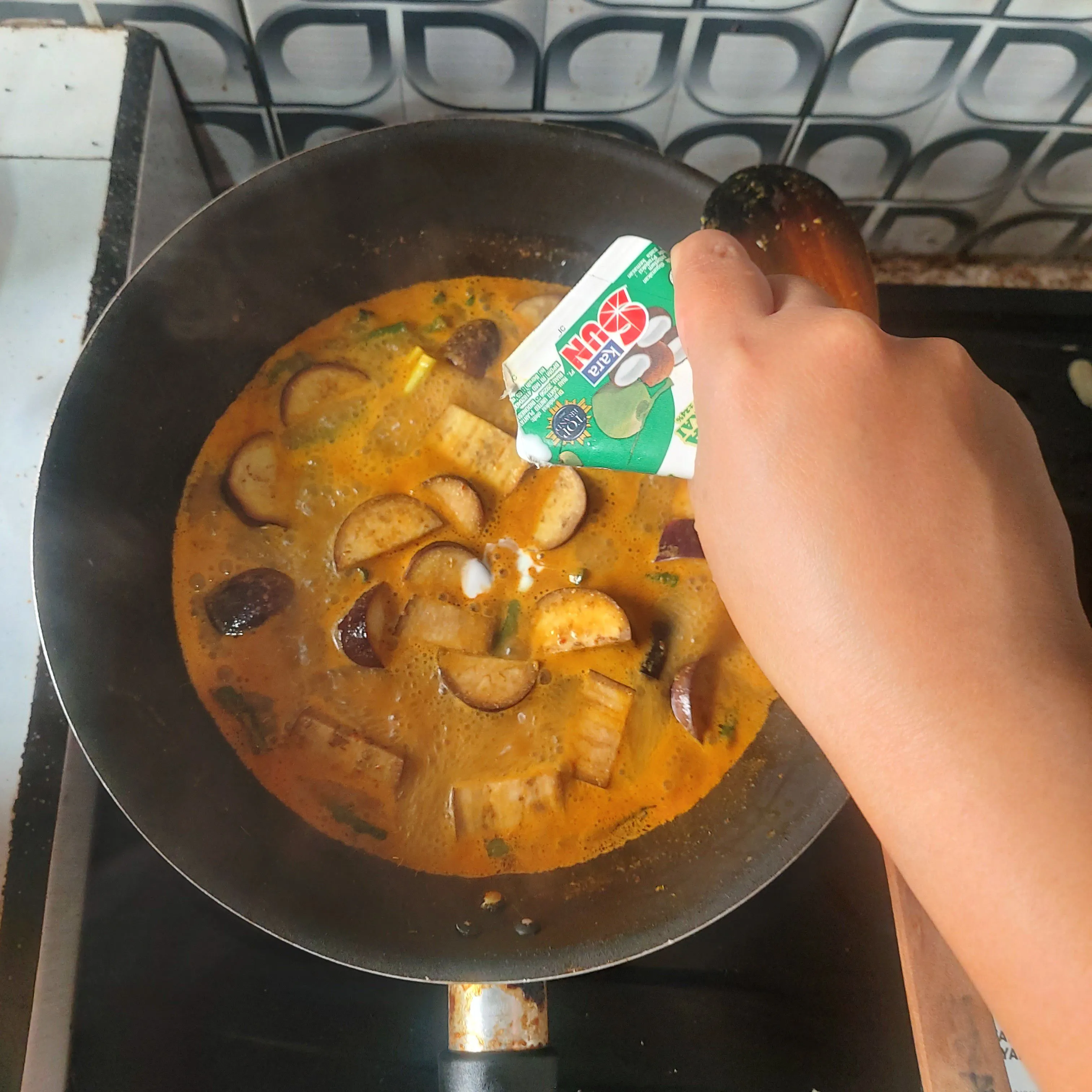 Step 7 sayur lodeh terong pedas
