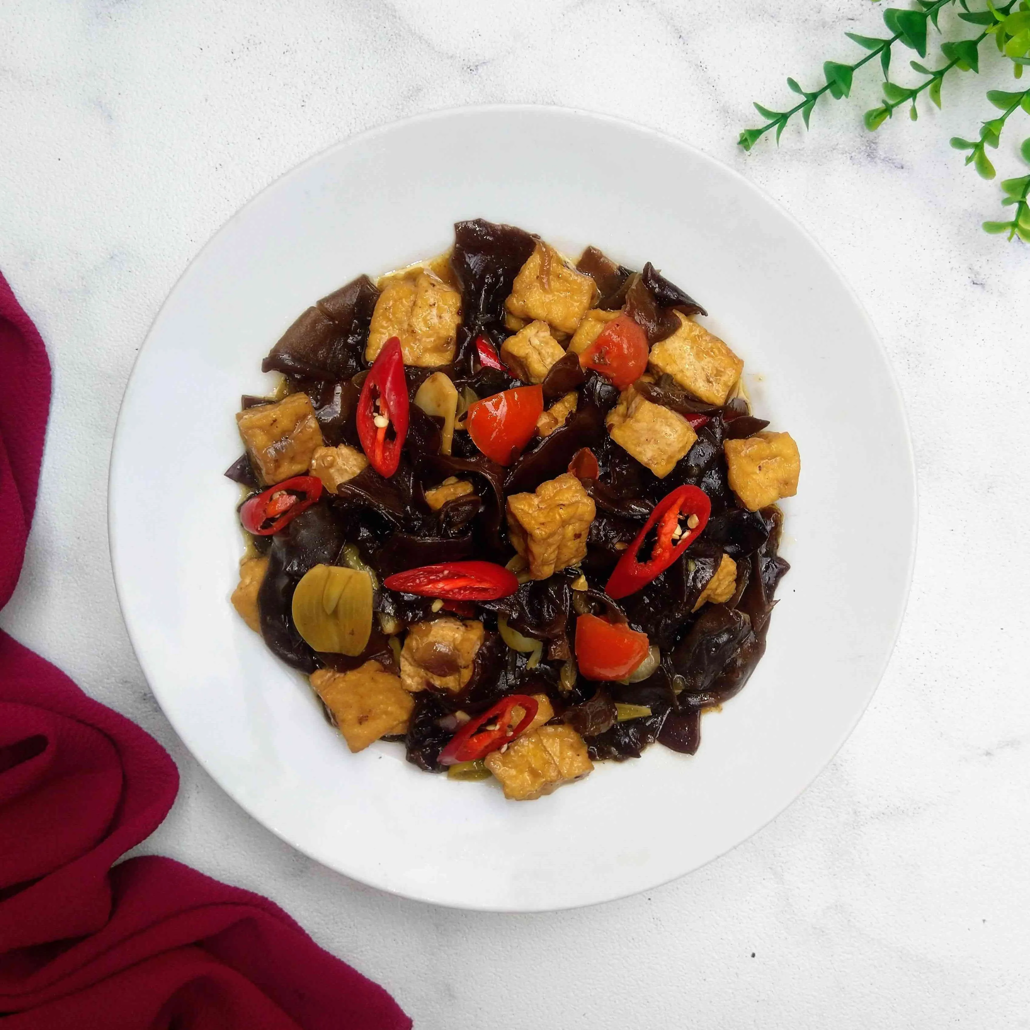 Tumis Tahu Jamur Kuping