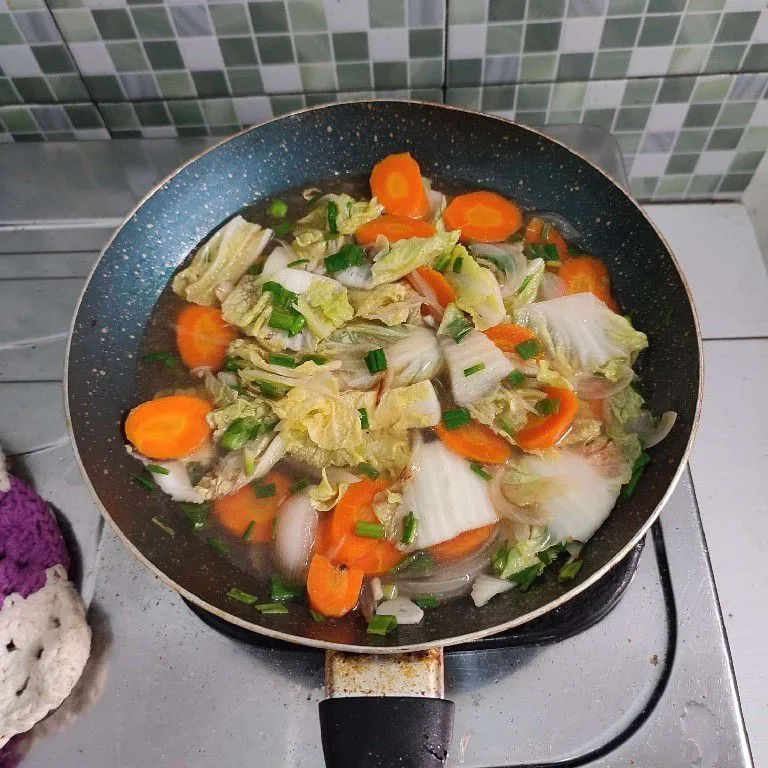 Step 7 Tumis Sawi Putih Wortel Saos Tiram