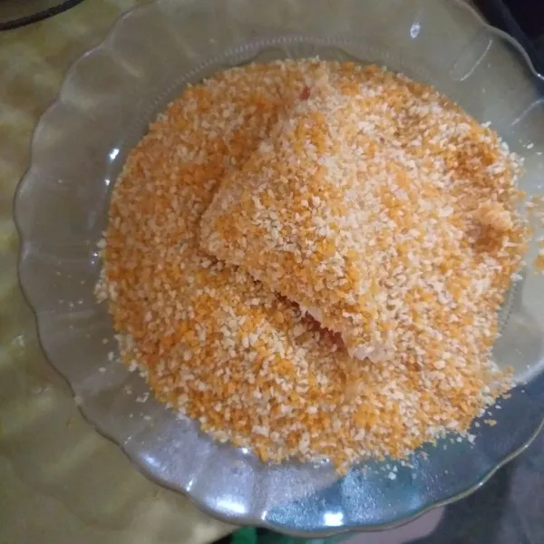 Bakur tempe dengan tepung panir.