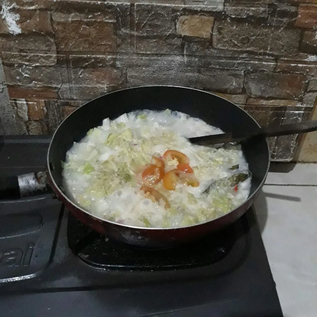 Step 6 Sawi Putih Telur Puyuh Kuah Santan