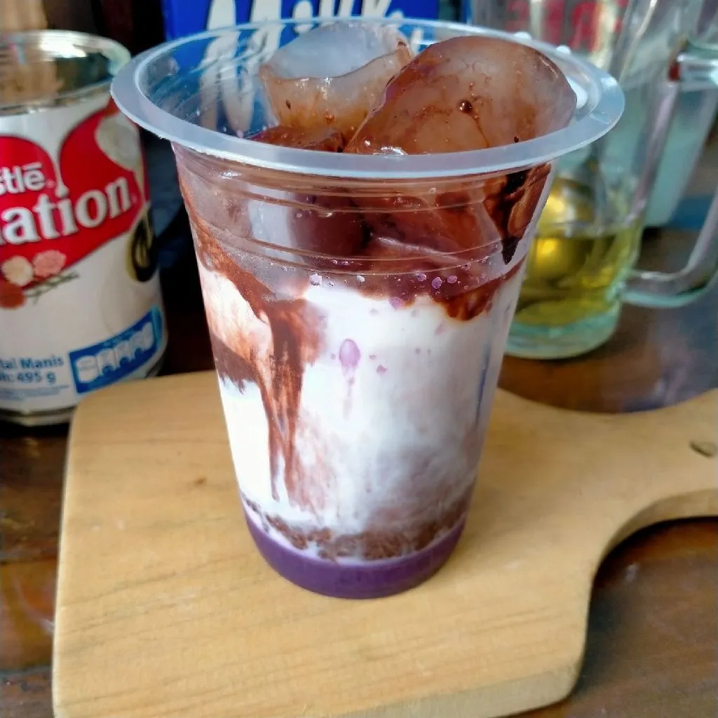 Step 4 Susu Coklat Taro