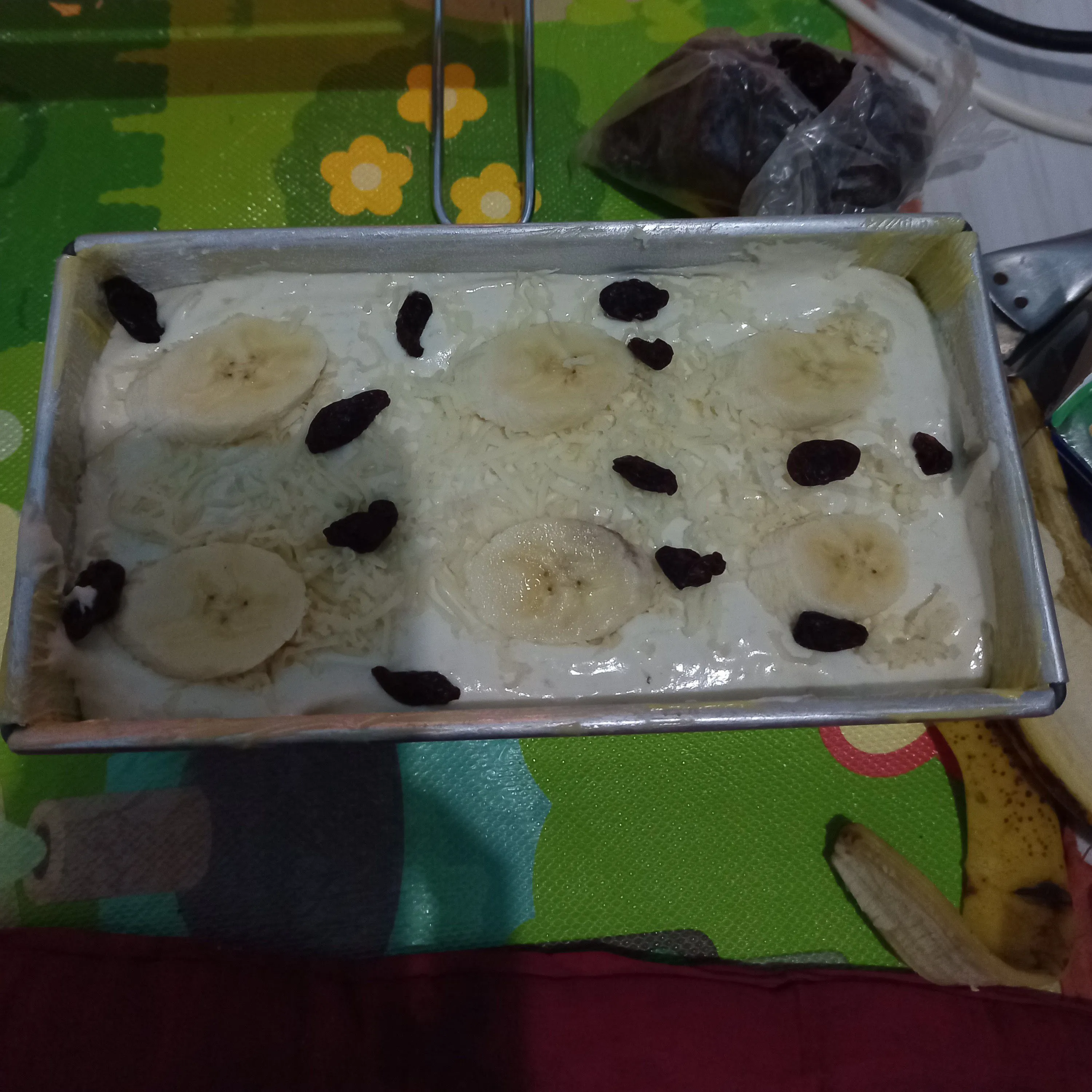 Step 7 Bolu pisang keju kismis