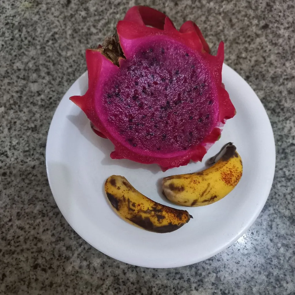 Step 1 Jus Naga Pisang Susu