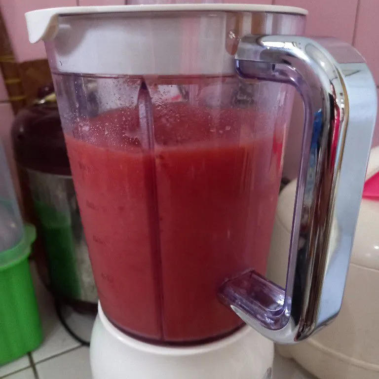 Step 4 Jus Pepaya Strawberry Kurma