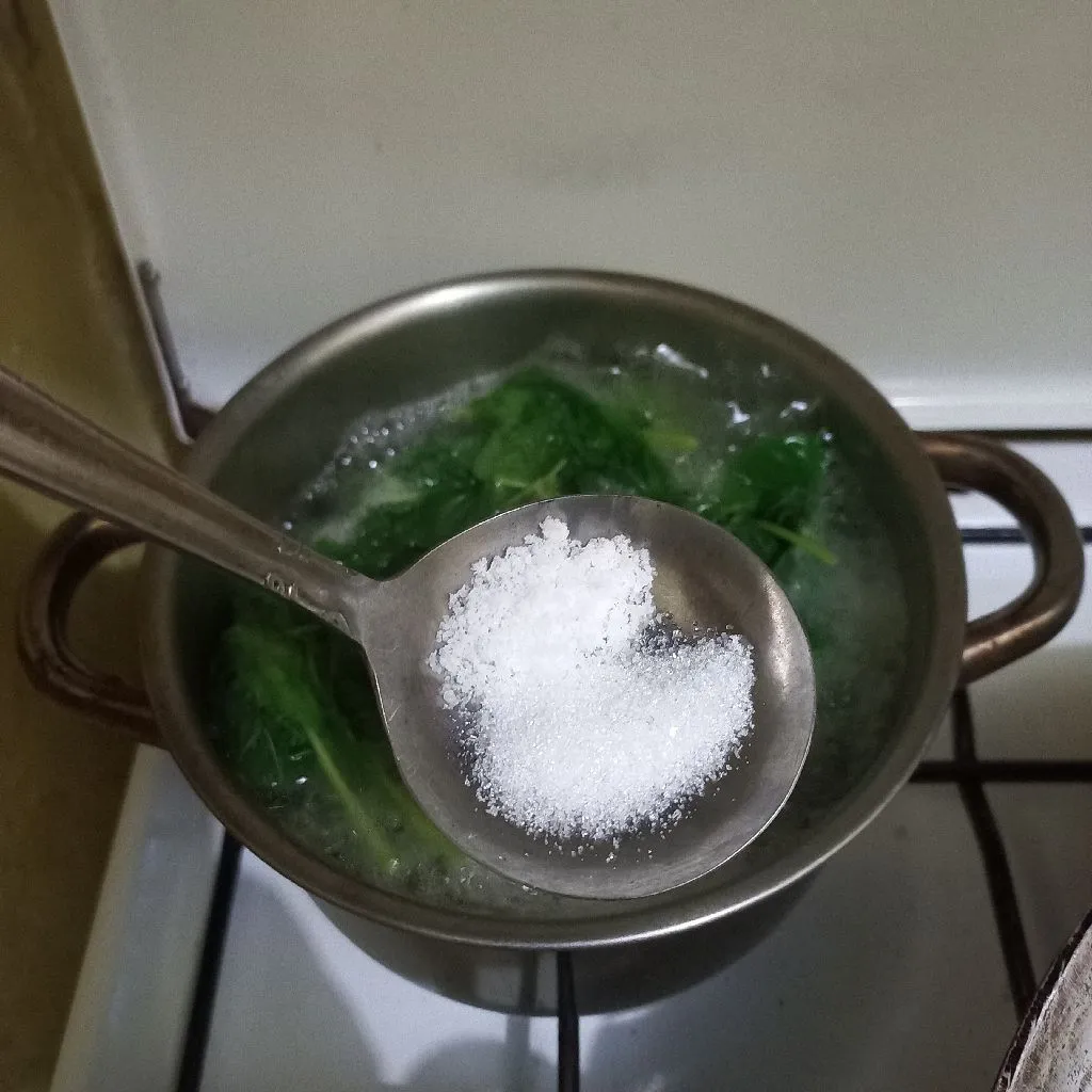 Step 5 Bayam Labu Kuah Bumbu Bawang Goreng