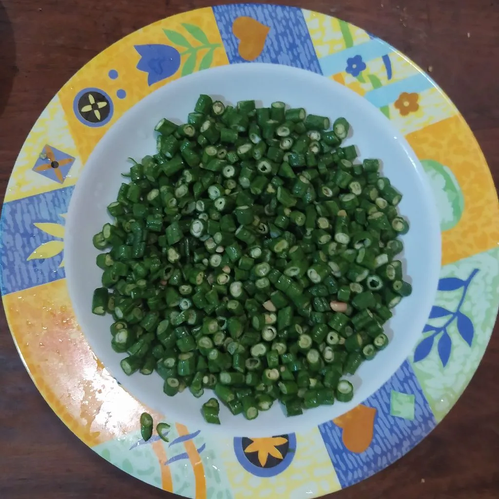 Step 1 Orak-Arik Kacang Panjang