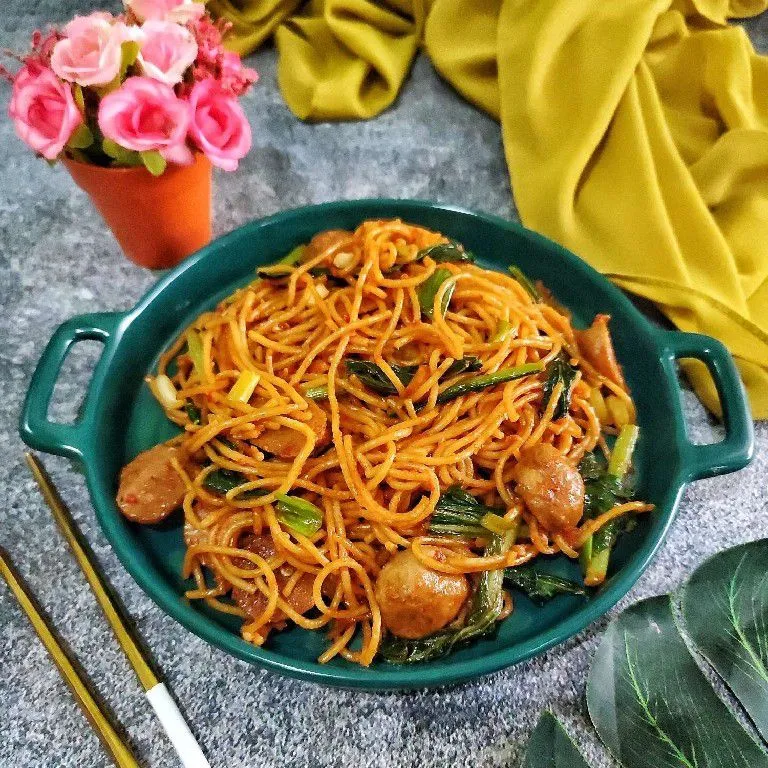 Step 10 Spaghetti Goreng Bakso Bumbu Merah