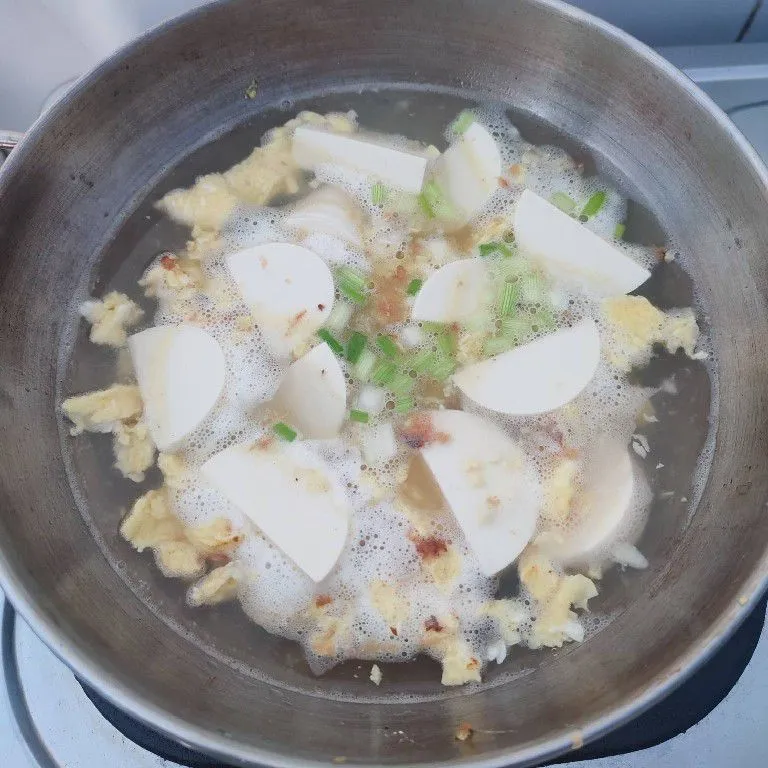 Step 4 Sup Tofu Telur Orak-arik