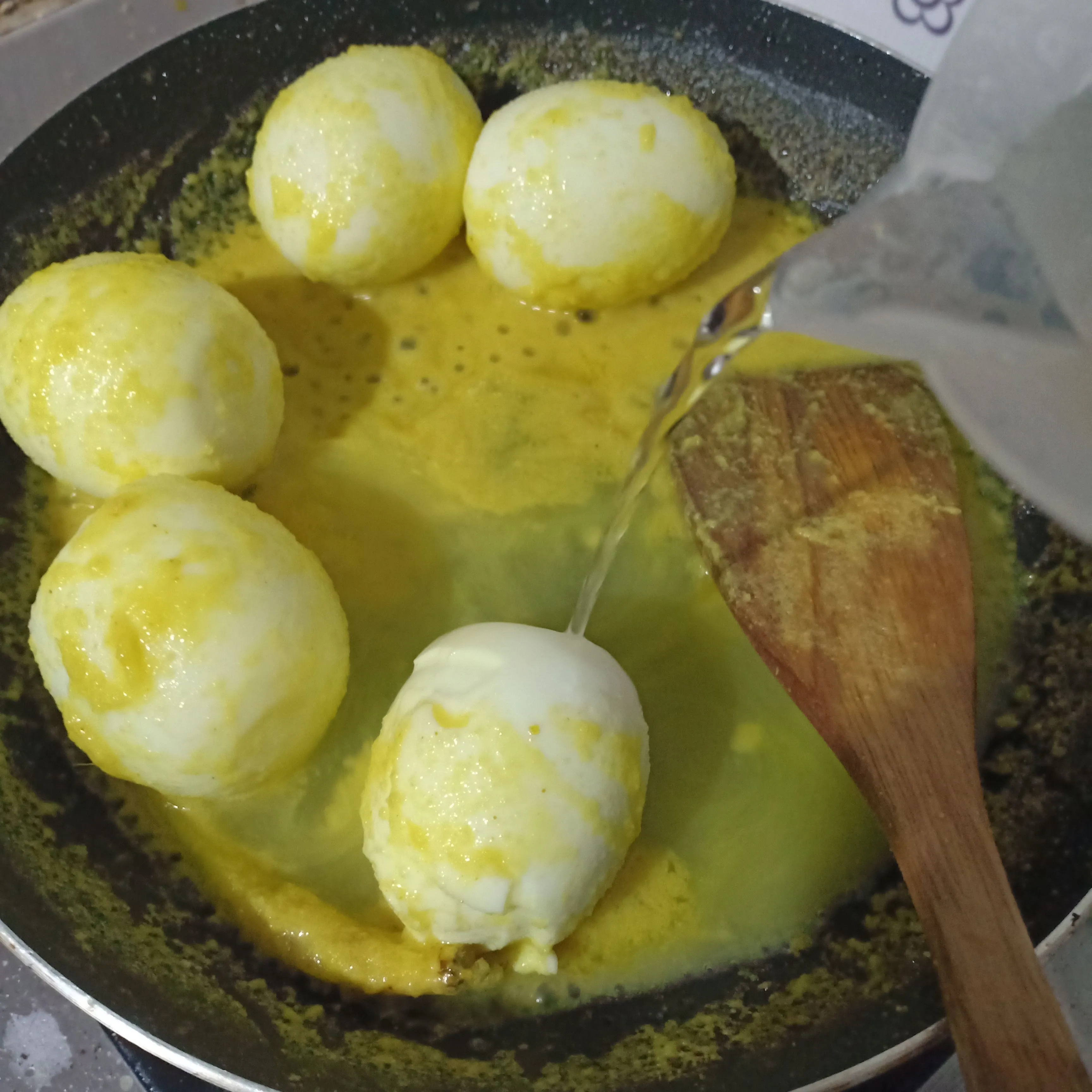 Step 3 Telur Rebus Bumbu Kuning Cabe Ijo