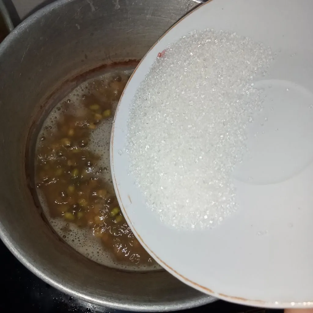 Step 2 Bubur Kacang Hijau Kuah Susu.