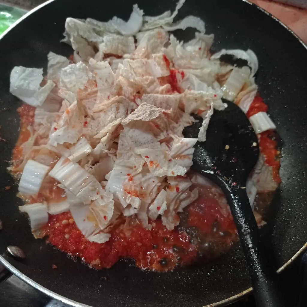 Step 4 Tumis Sawi Putih ala Kimchi