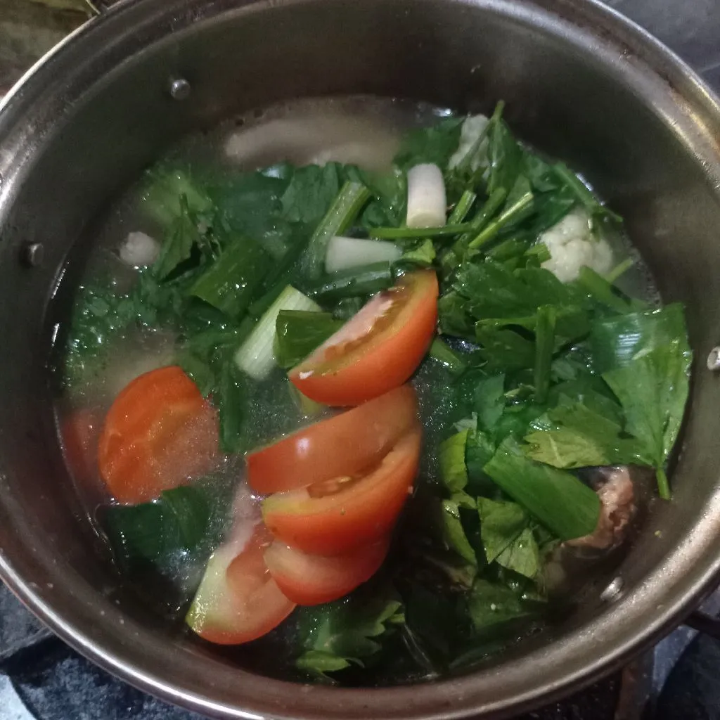 Step 6 Sop ayam brokoli kembang kol