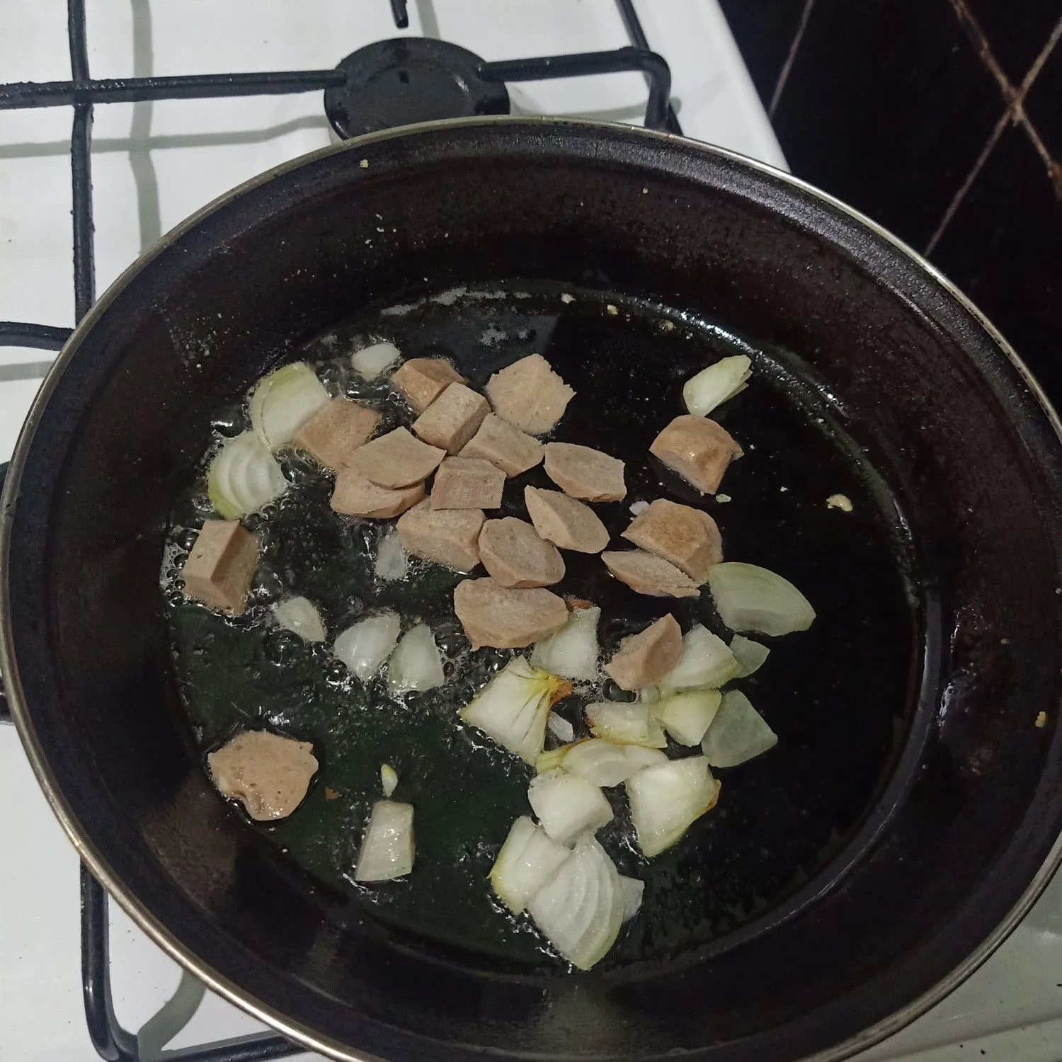 Step 3 Oseng pedas selada air jagung baso