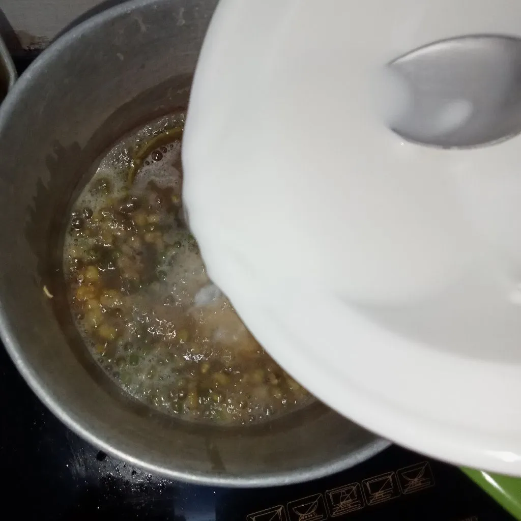 Step 3 Bubur Kacang Hijau Kuah Susu.