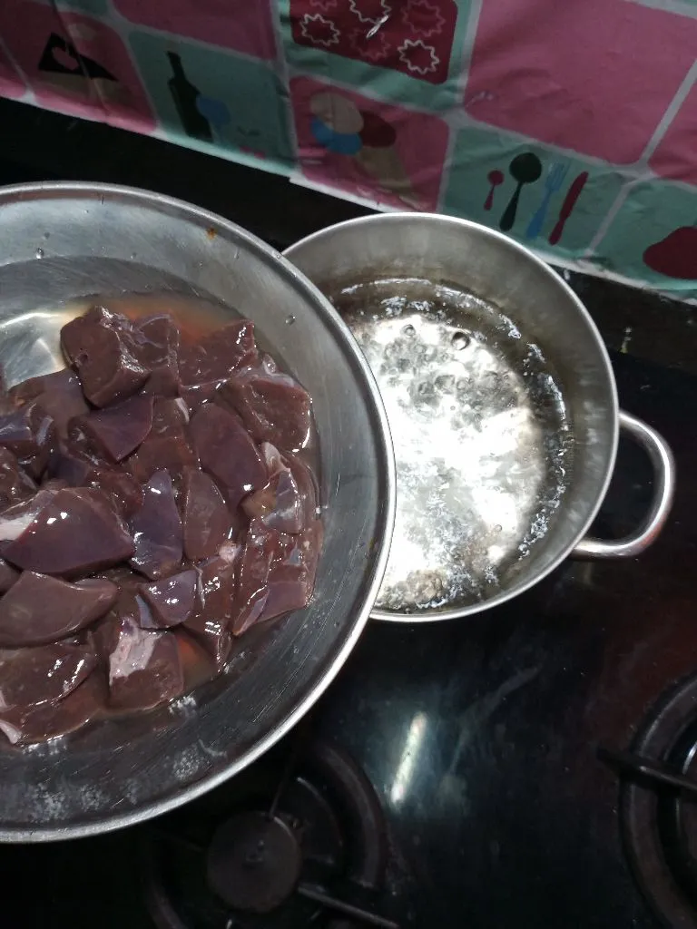 Step 4 hati masak kuah pedas