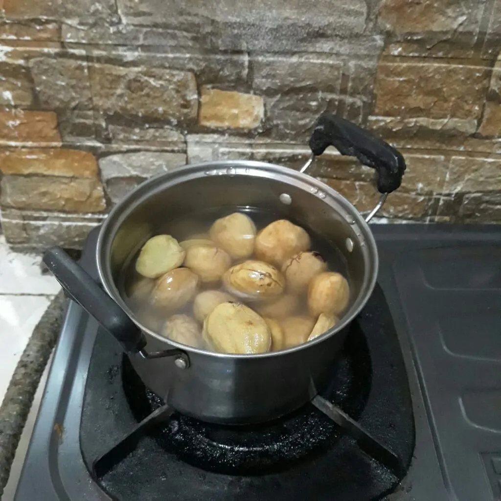 Step 1 Jengkol Kuah Santan Pedas