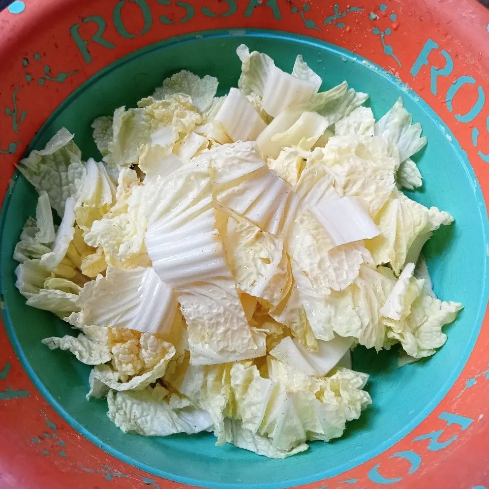 Step 1 Tumis Sawi Putih dan Telur