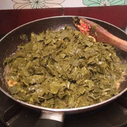 Step 5 Daun Singkong Ikan asin