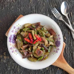 Oseng Klotok Terong Cabe Ijo