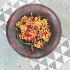Oseng Kecambah Kacang Panjang Tempe