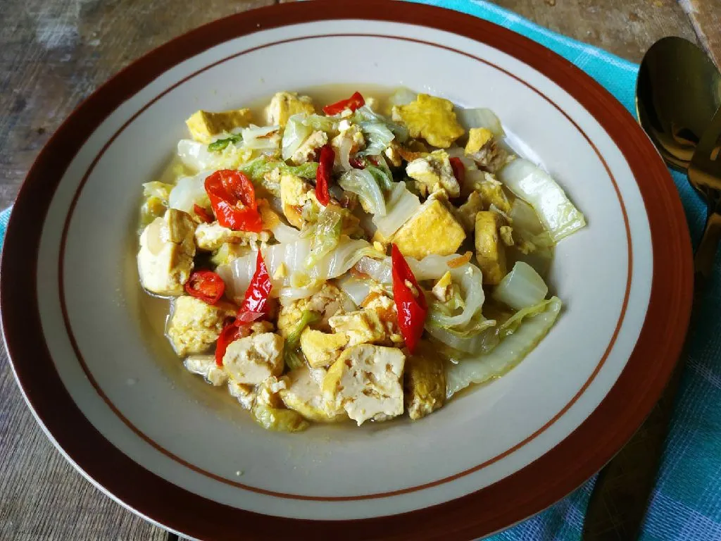 Tumis Sawi Putih Tahu Kuning